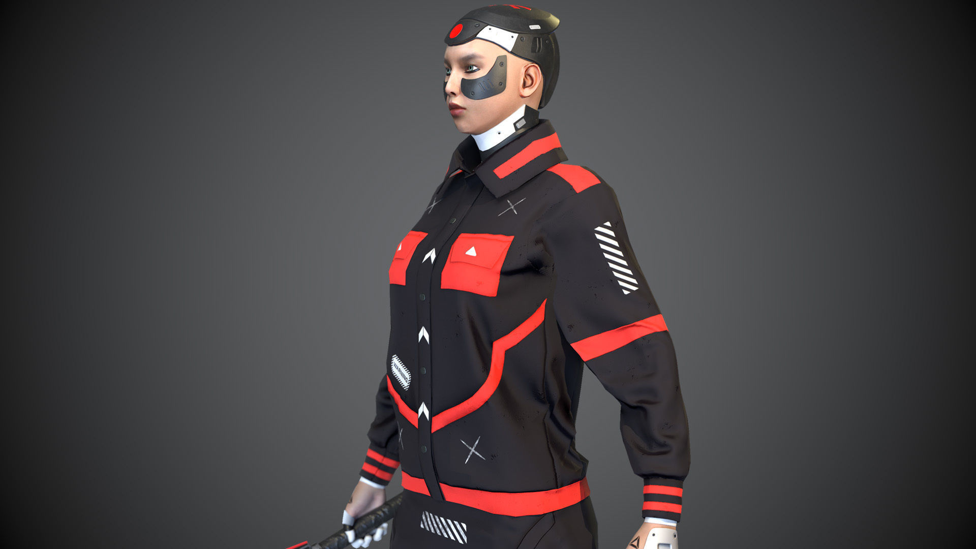 Tokyo Machine Girl Low-poly 3D model_6