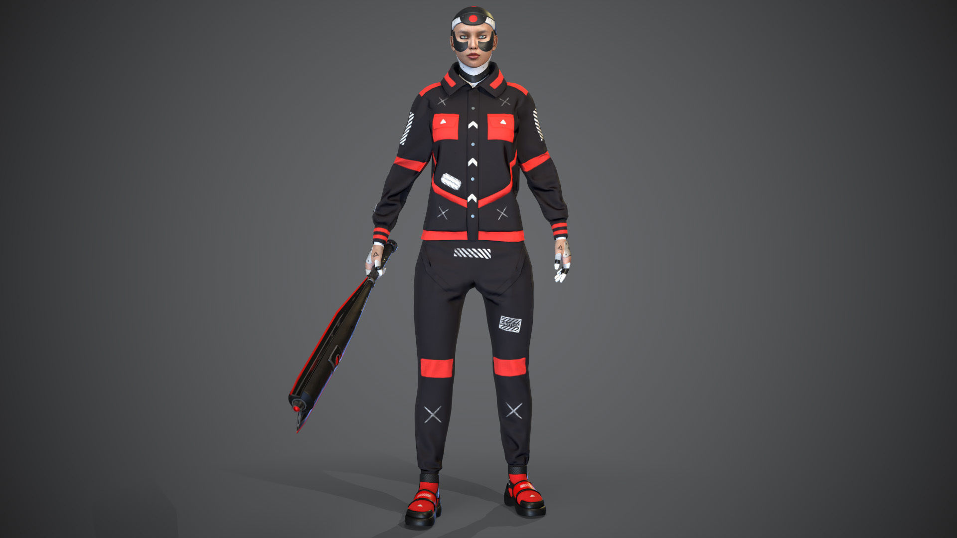 Tokyo Machine Girl Low-poly 3D model_10