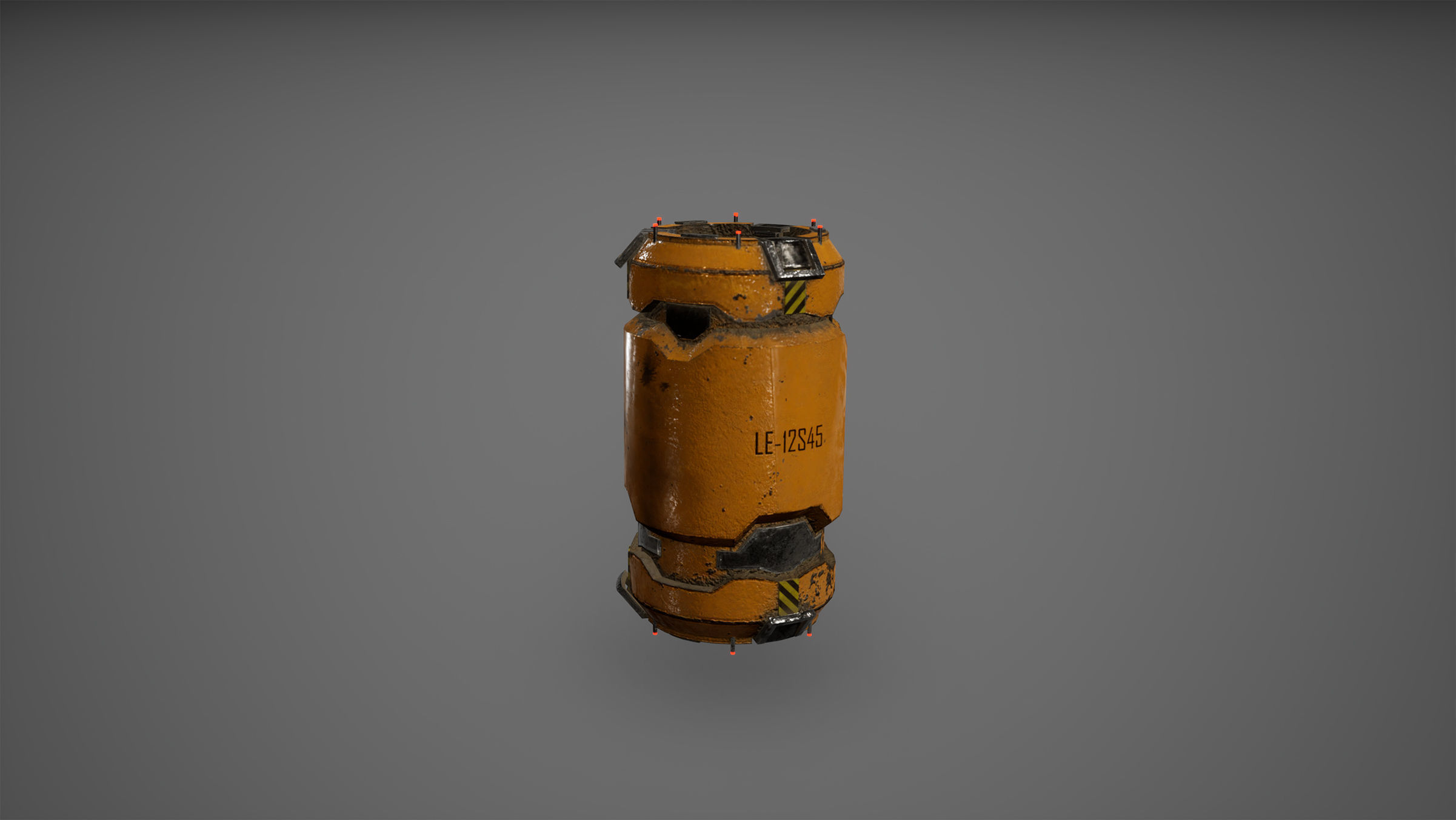 CyberPunk Sci-Fi Barrels Low-poly 3D model_4