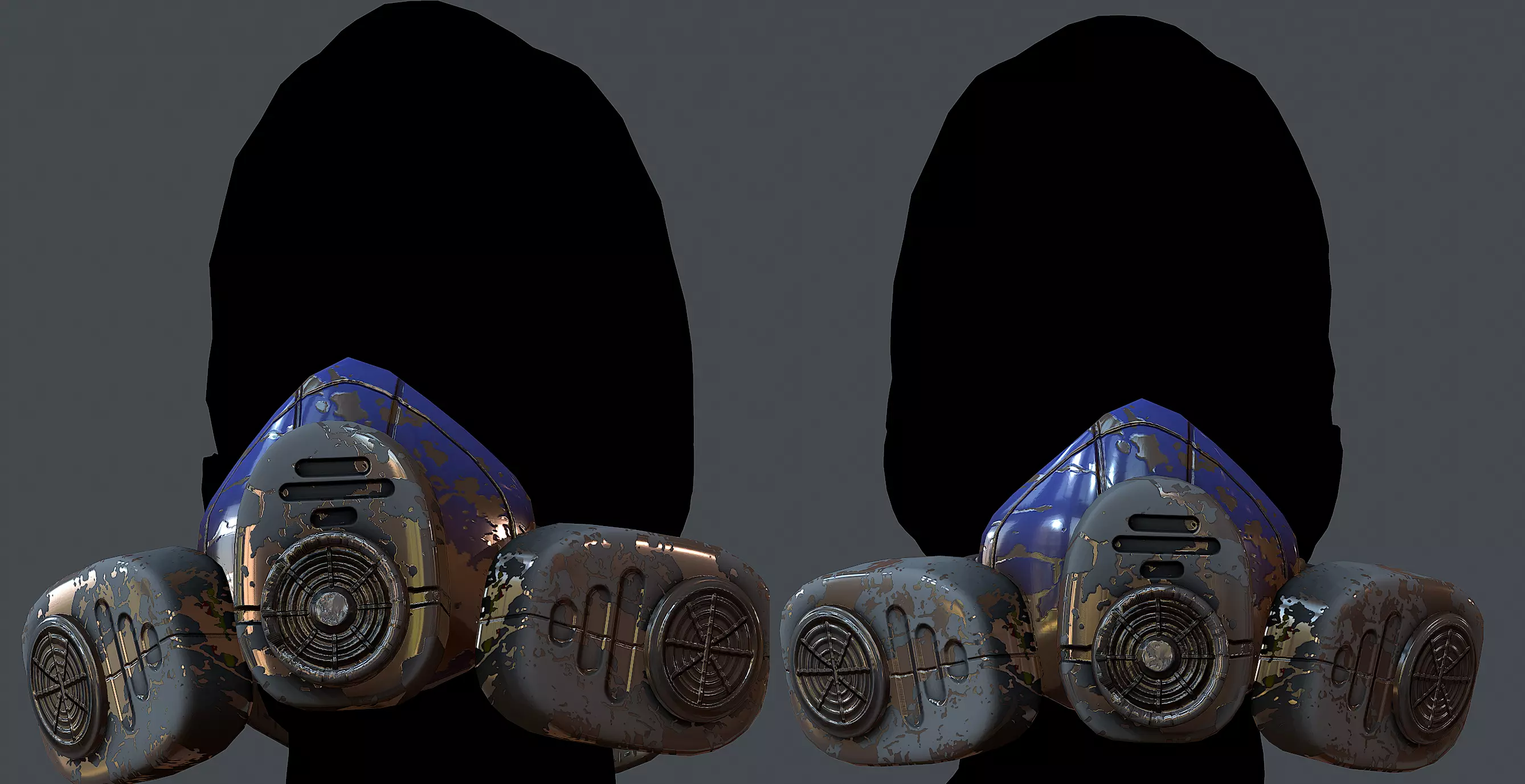 Gas mask helmet 3d model scifi Low-poly Low-poly 3D model Low-poly 3D model