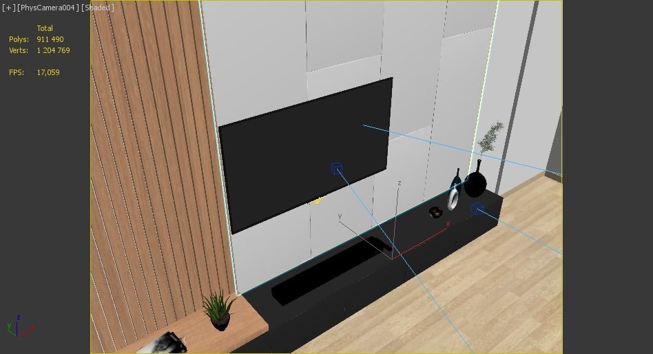 TV WALL 1 3D model_7