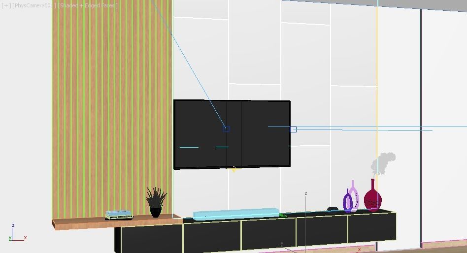 TV WALL 1 3D model_4