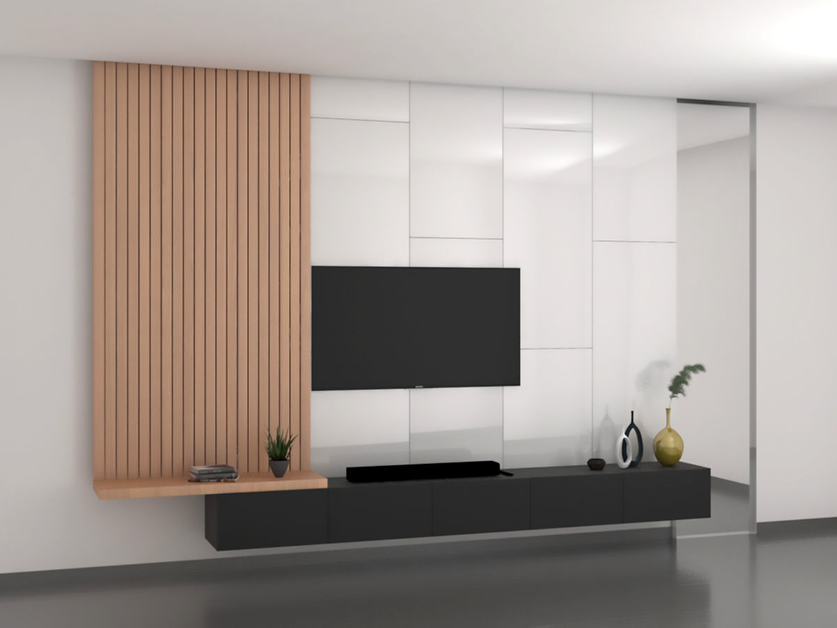TV WALL 1 3D model_1