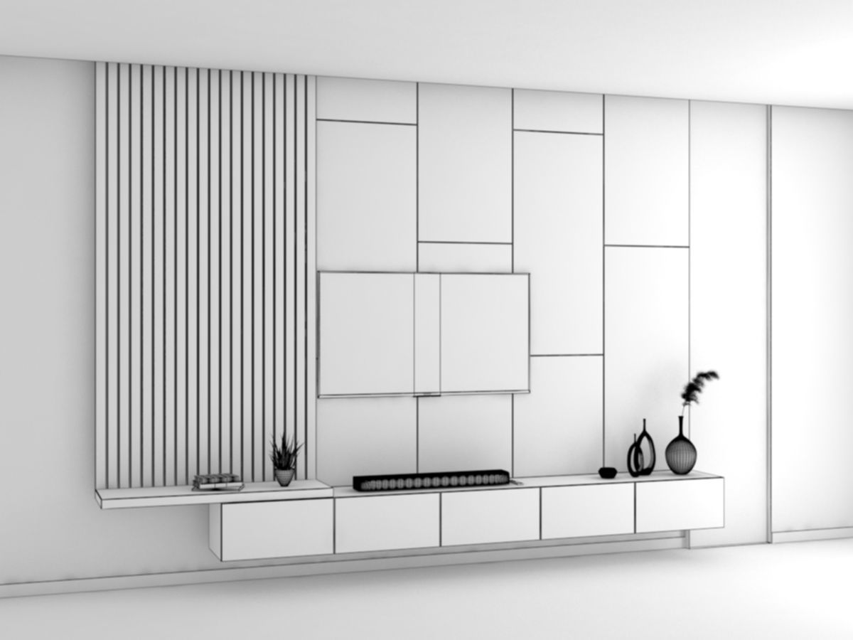 TV WALL 1 3D model_8