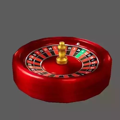 Roulette Set wooden medallion Low-poly 3D model