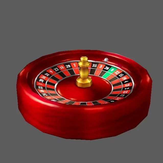 Roulette Set wooden medallion Low-poly 3D model_0