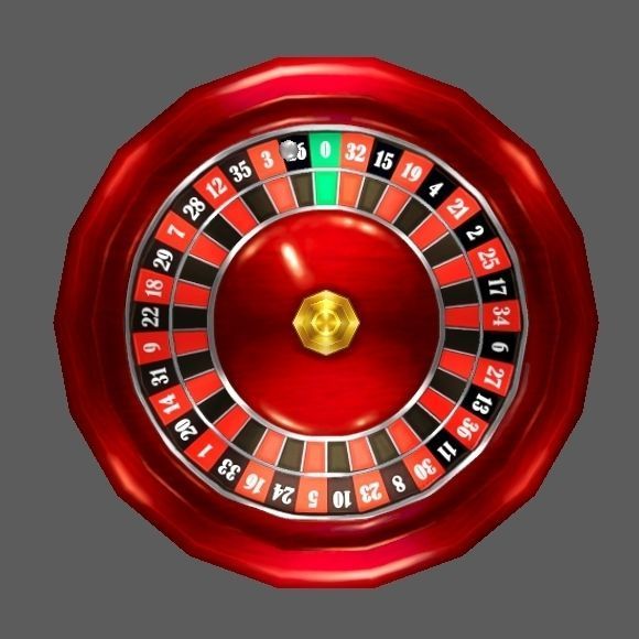 Roulette Set wooden medallion Low-poly 3D model_2