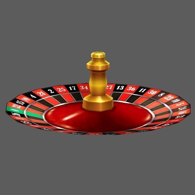 Roulette Set wooden medallion Low-poly 3D model_5