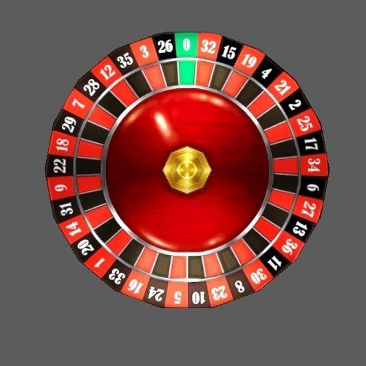 Roulette Set wooden medallion Low-poly 3D model_4