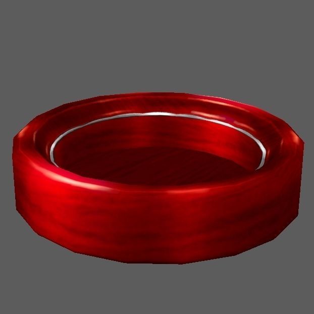 Roulette Set wooden medallion Low-poly 3D model_7