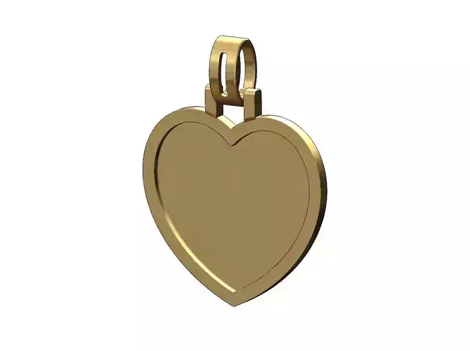 Simple heart shaped memory picture pendant