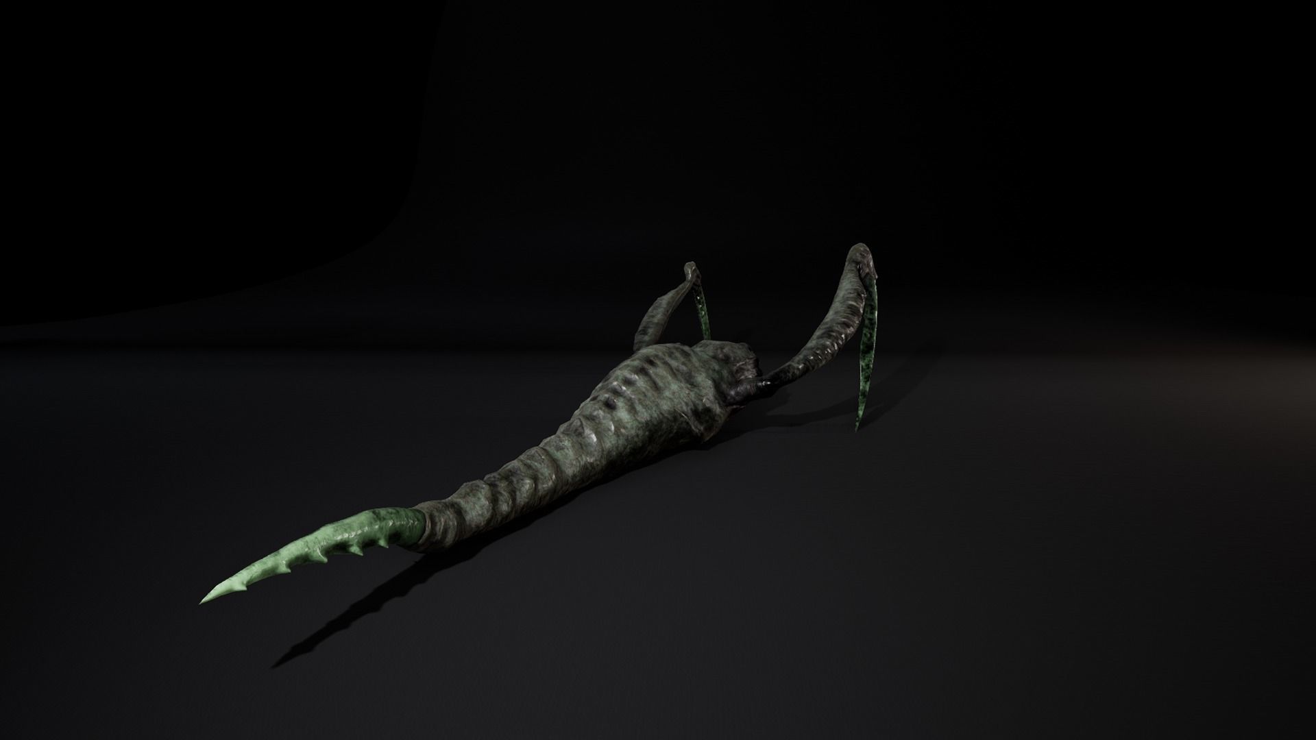 Worm mutant Low-poly 3D model_3