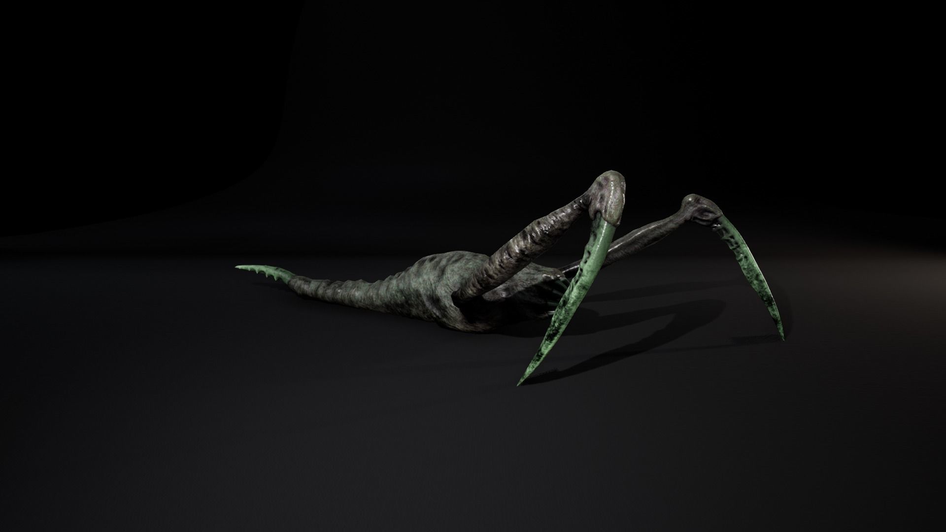 Worm mutant Low-poly 3D model_4