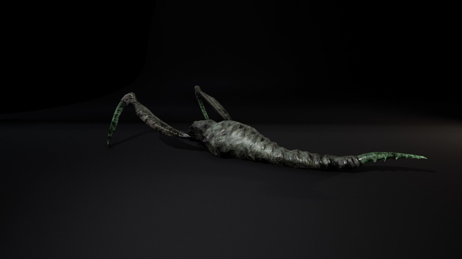 Worm mutant Low-poly 3D model_2