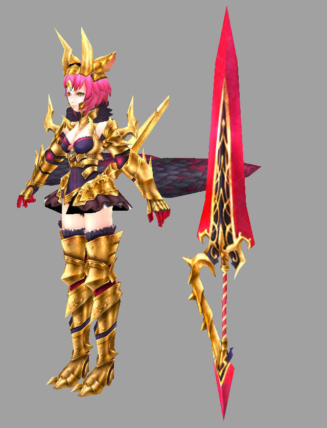 Paladin female warrior Low-poly 3D model_2