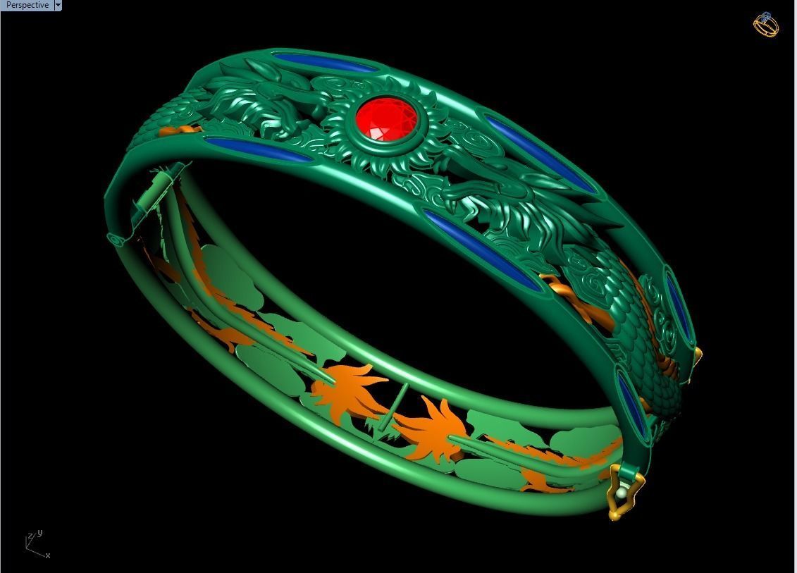 Dragon Bracelets - Mens Bracelets 3D print model_12