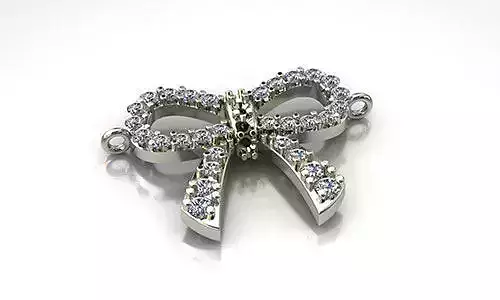 necklaces 6 silver bow with diamonds