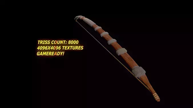 lowpoly Native American bow Low-poly 3D model