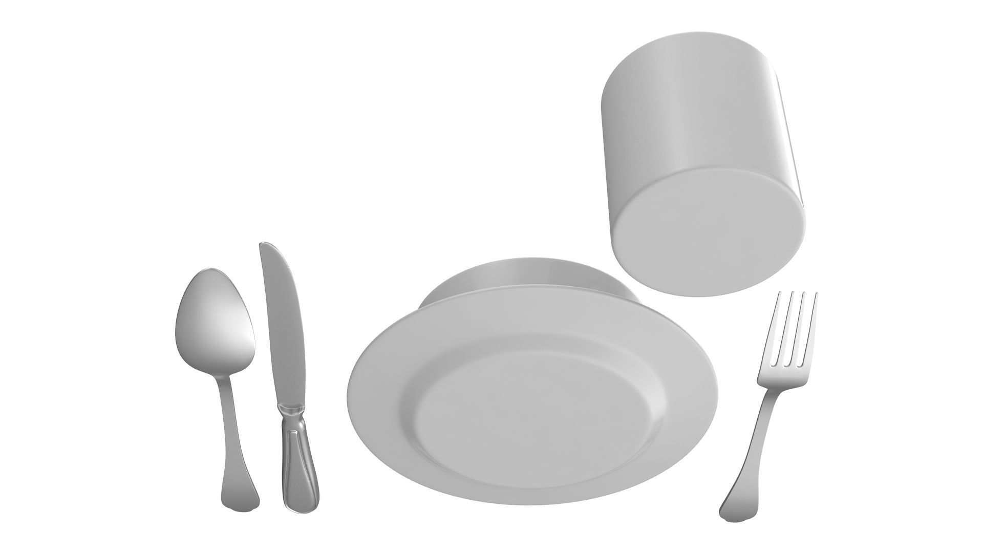 Dinnerware Low-poly 3D model_5