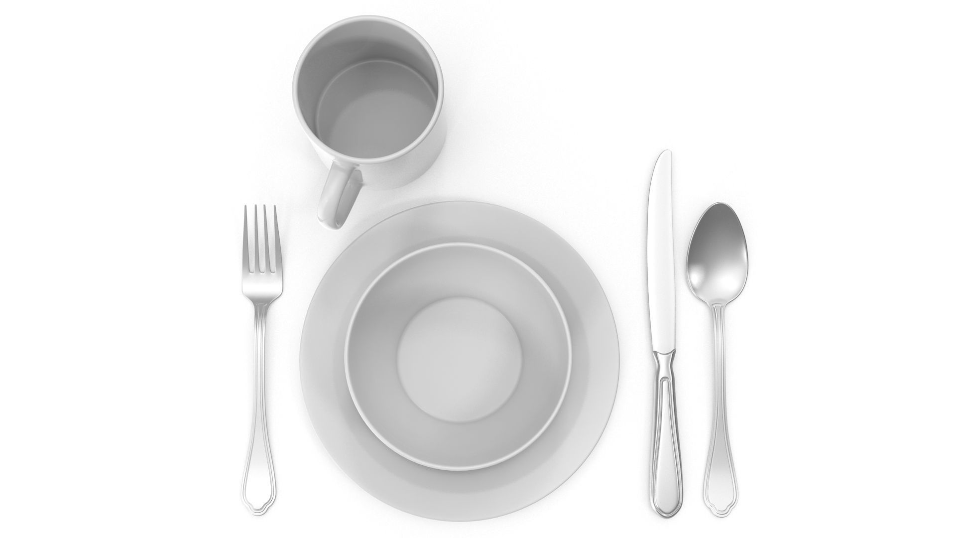 Dinnerware Low-poly 3D model_4