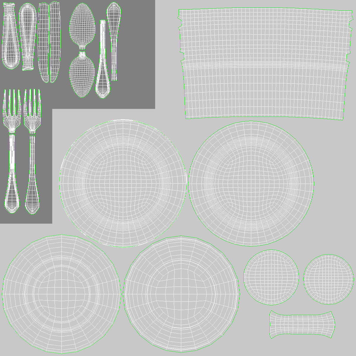 Dinnerware Low-poly 3D model_8
