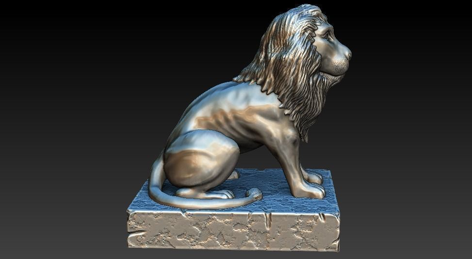 Lion Statue 3D print model_1