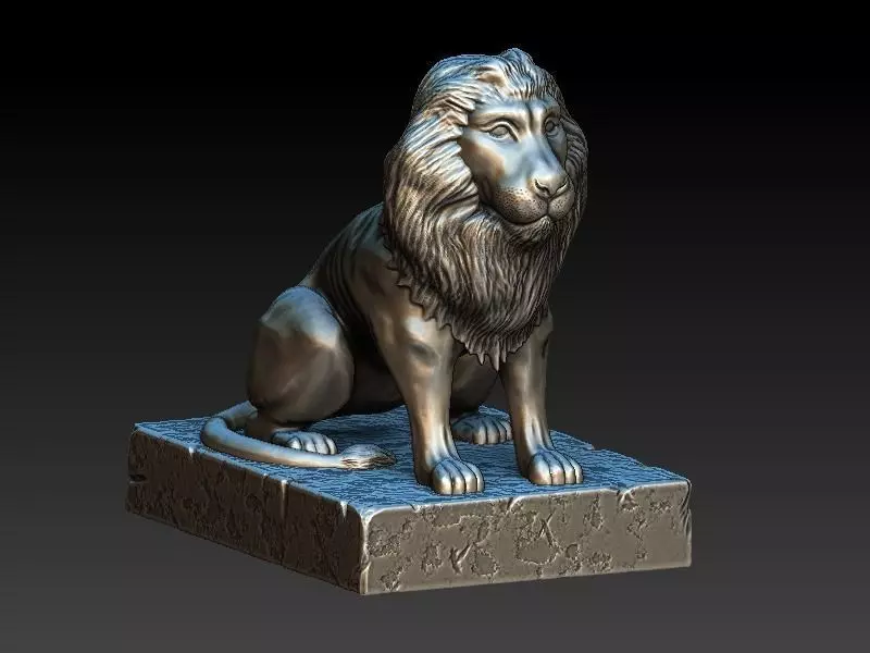 Lion Statue 3D print model_0