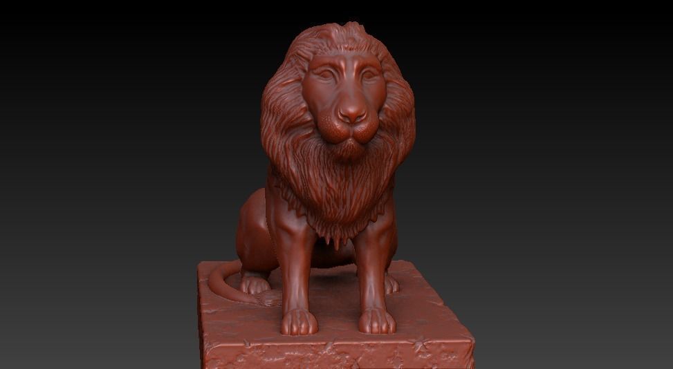 Lion Statue 3D print model_4