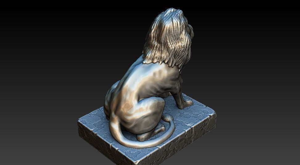 Lion Statue 3D print model_2