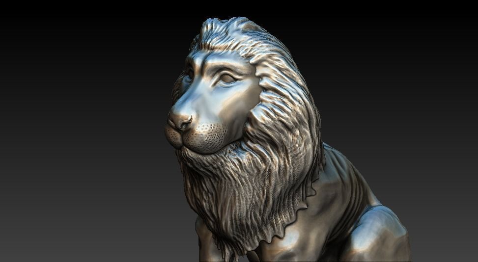 Lion Statue 3D print model_3
