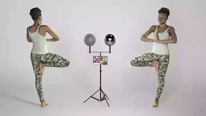 Young woman practicing yoga 267 Low-poly 3D model