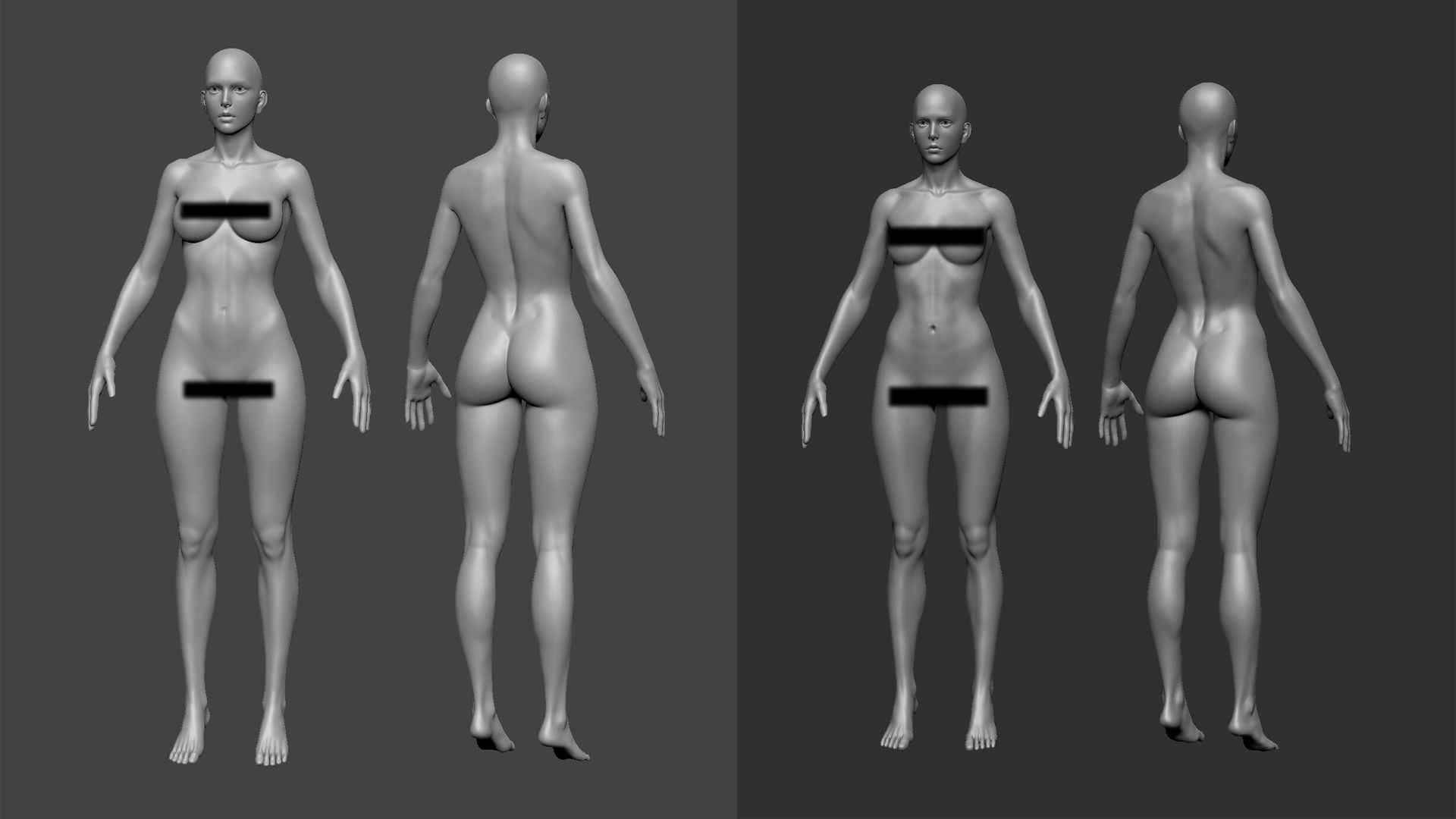 Zbrush Female Body sculpts 3D model_1