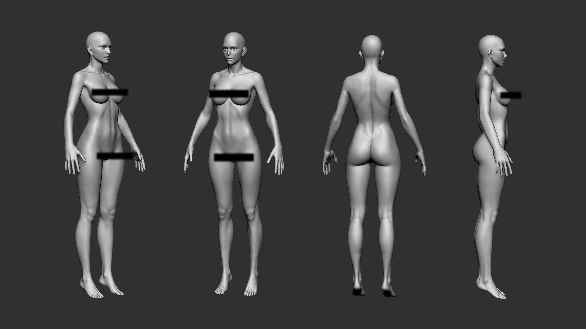Zbrush Female Body sculpts 3D model_4