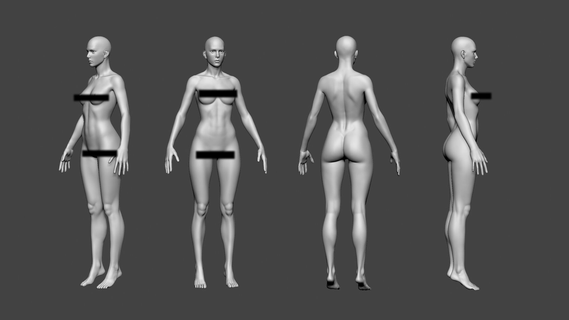 Zbrush Female Body sculpts 3D model_3