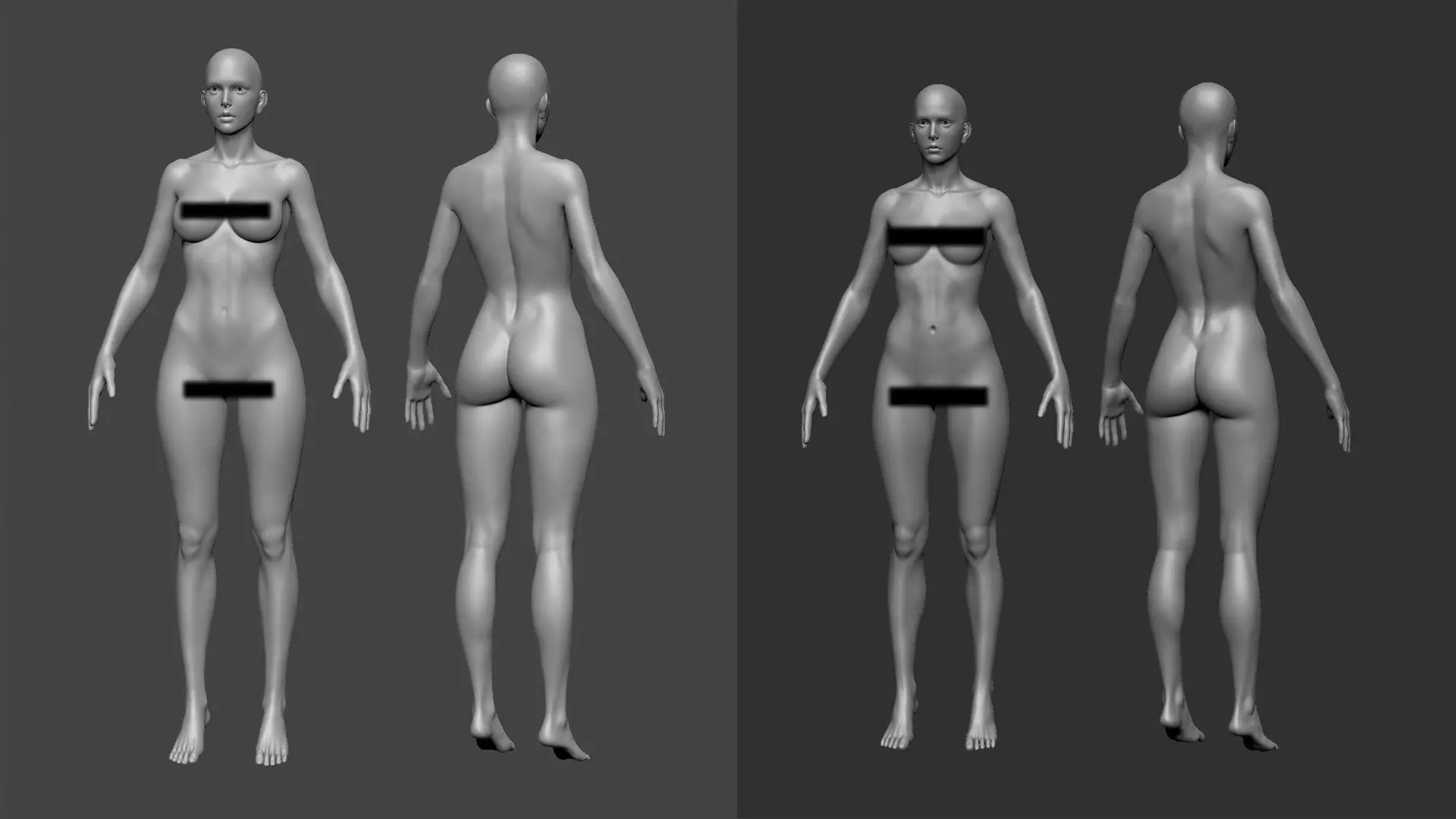 Zbrush Female Body sculpts 3D model_0