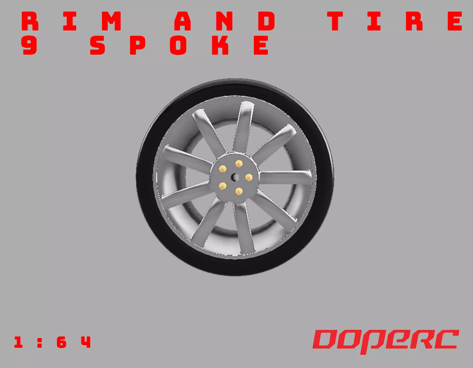 9 Spoke - Rims and Tires for Hotwheels - 3D print model - 1 64 3D print model