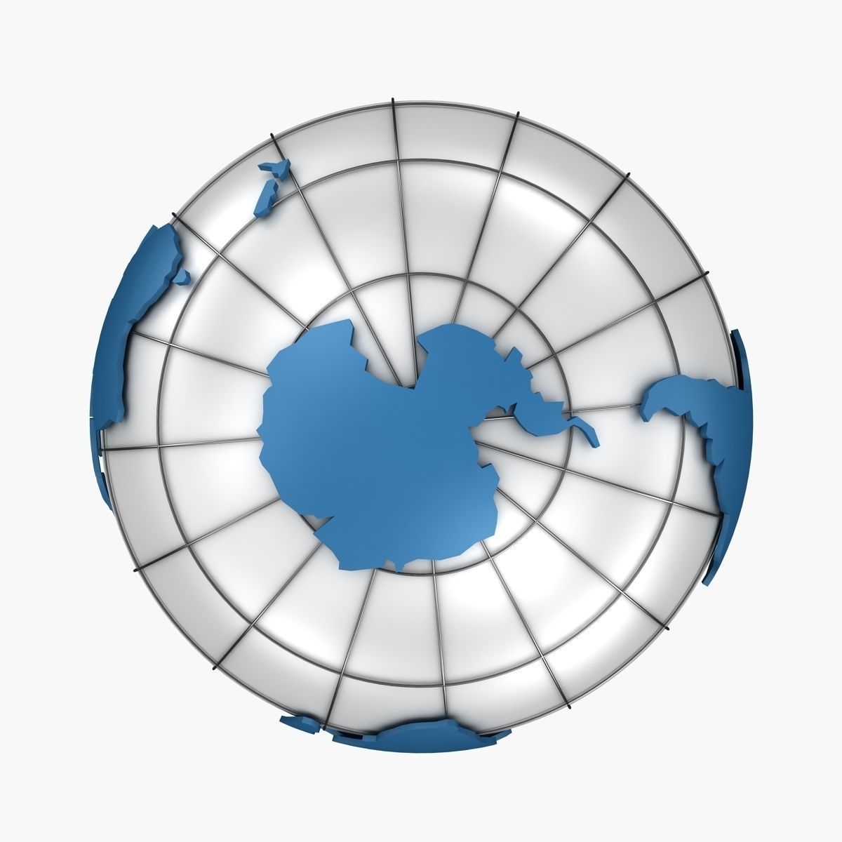 Blue Earth Low-poly 3D model_5