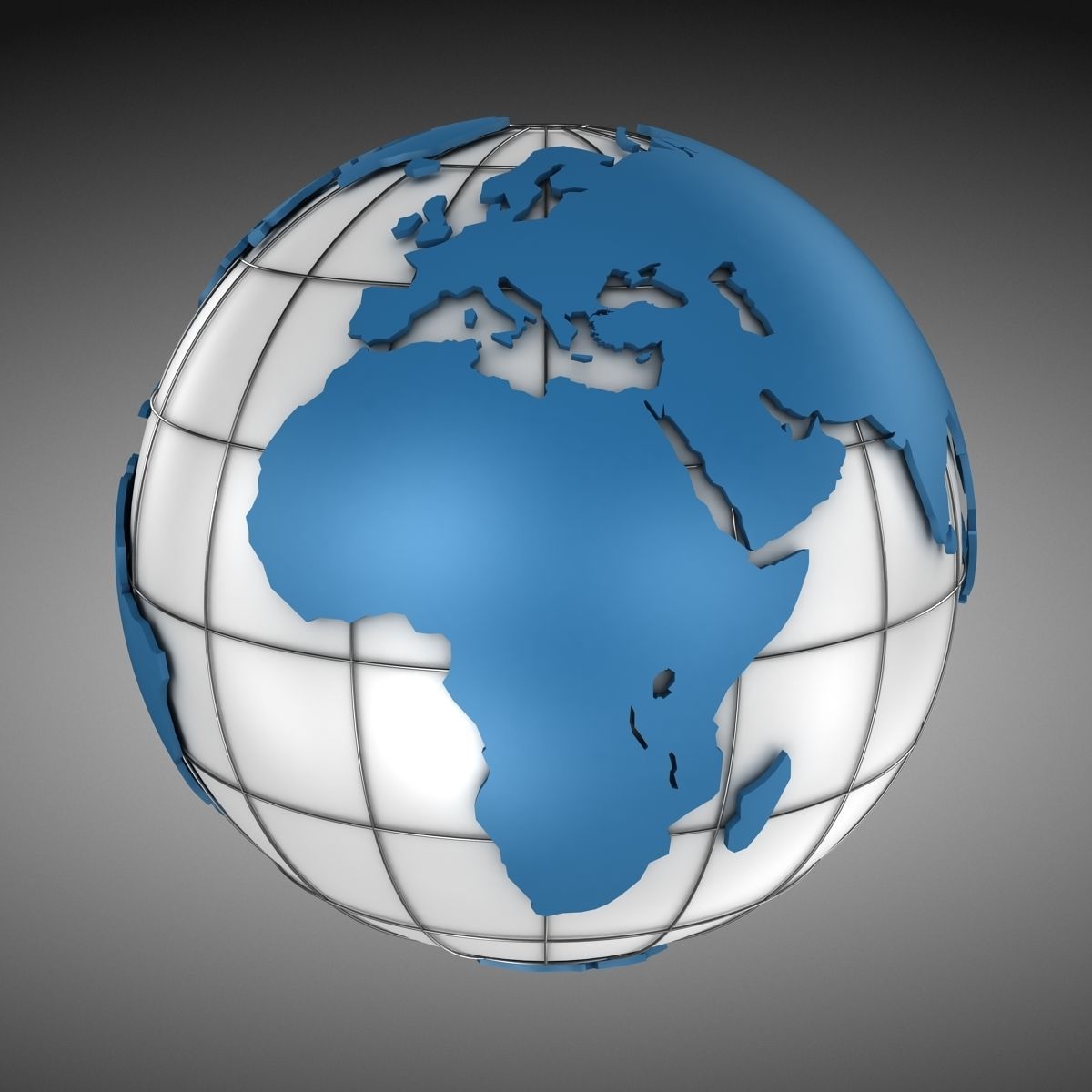Blue Earth Low-poly 3D model_1