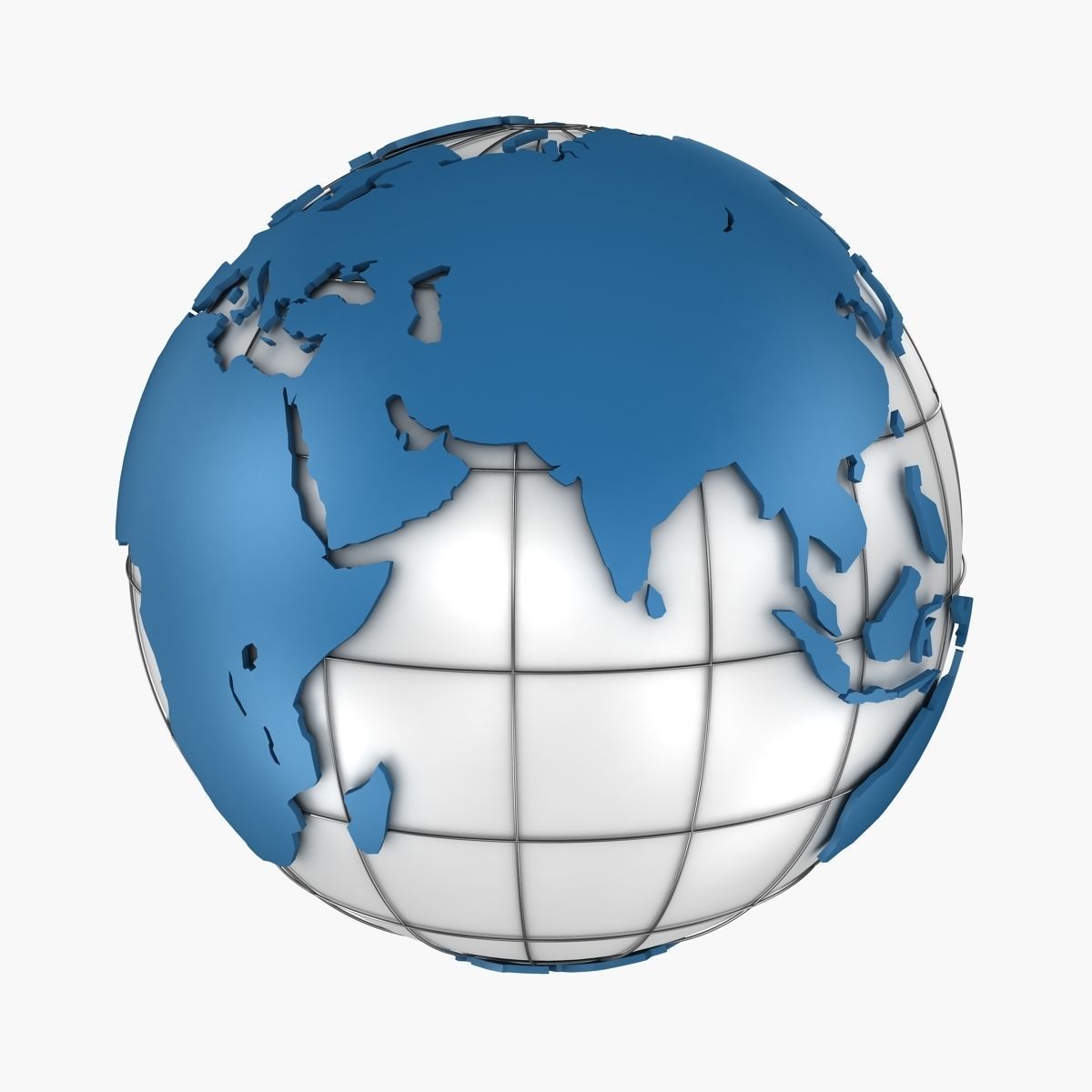 Blue Earth Low-poly 3D model_3