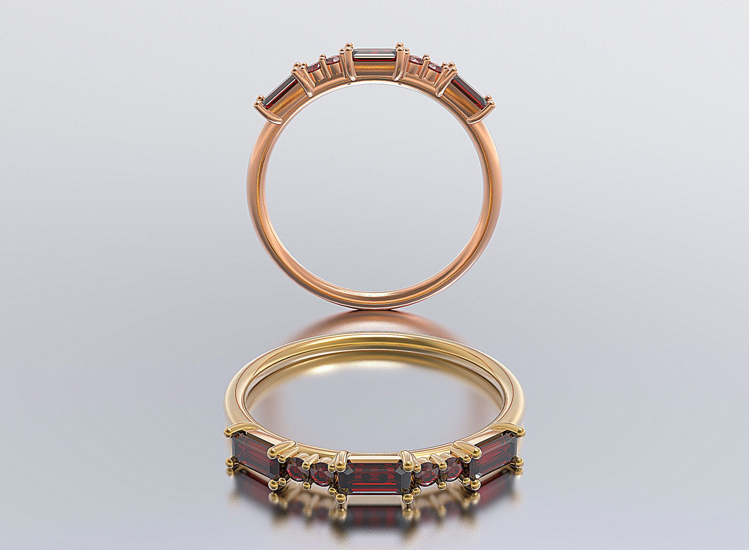 solitaire woman ring 3D print model_1