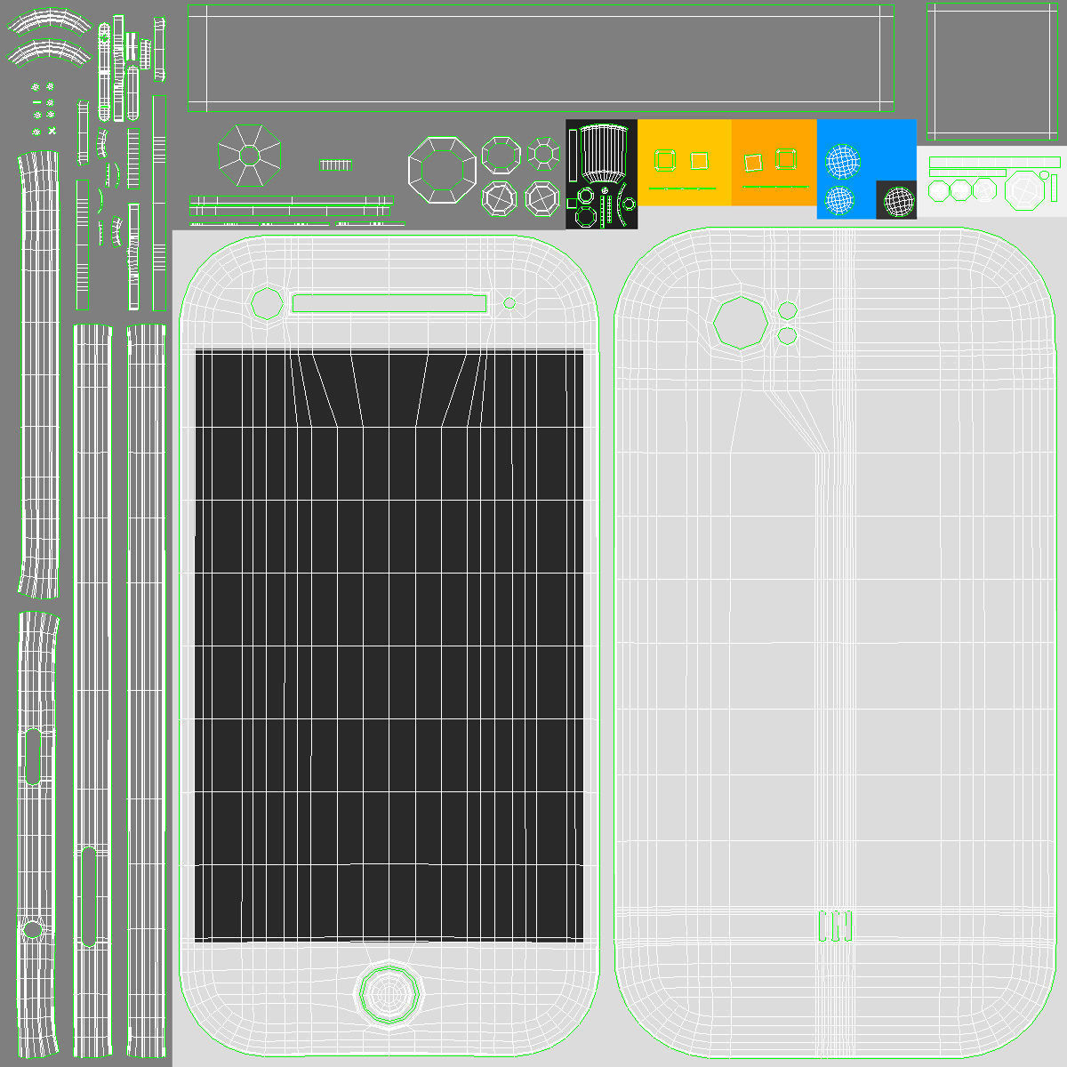 Noname Mobile Phone Low-poly 3D model_8