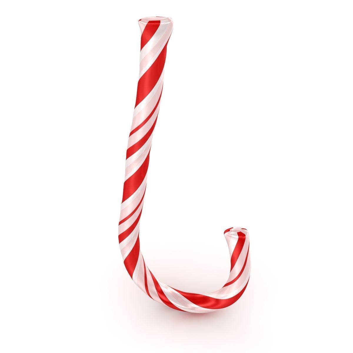Candy Cane Low-poly 3D model_5