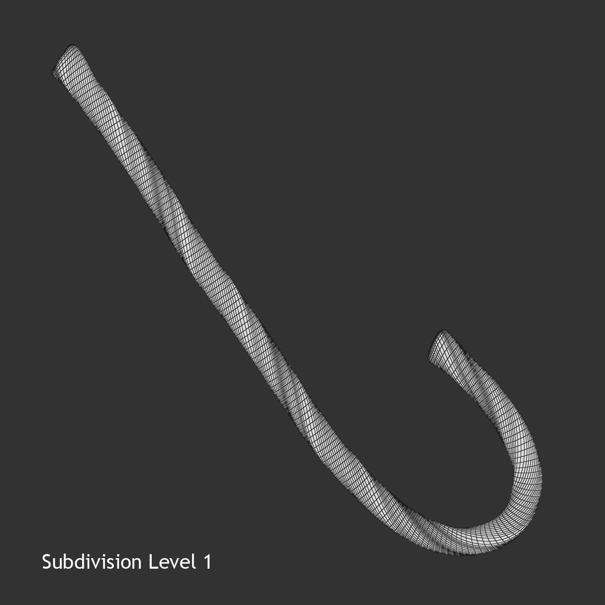 Candy Cane Low-poly 3D model_7