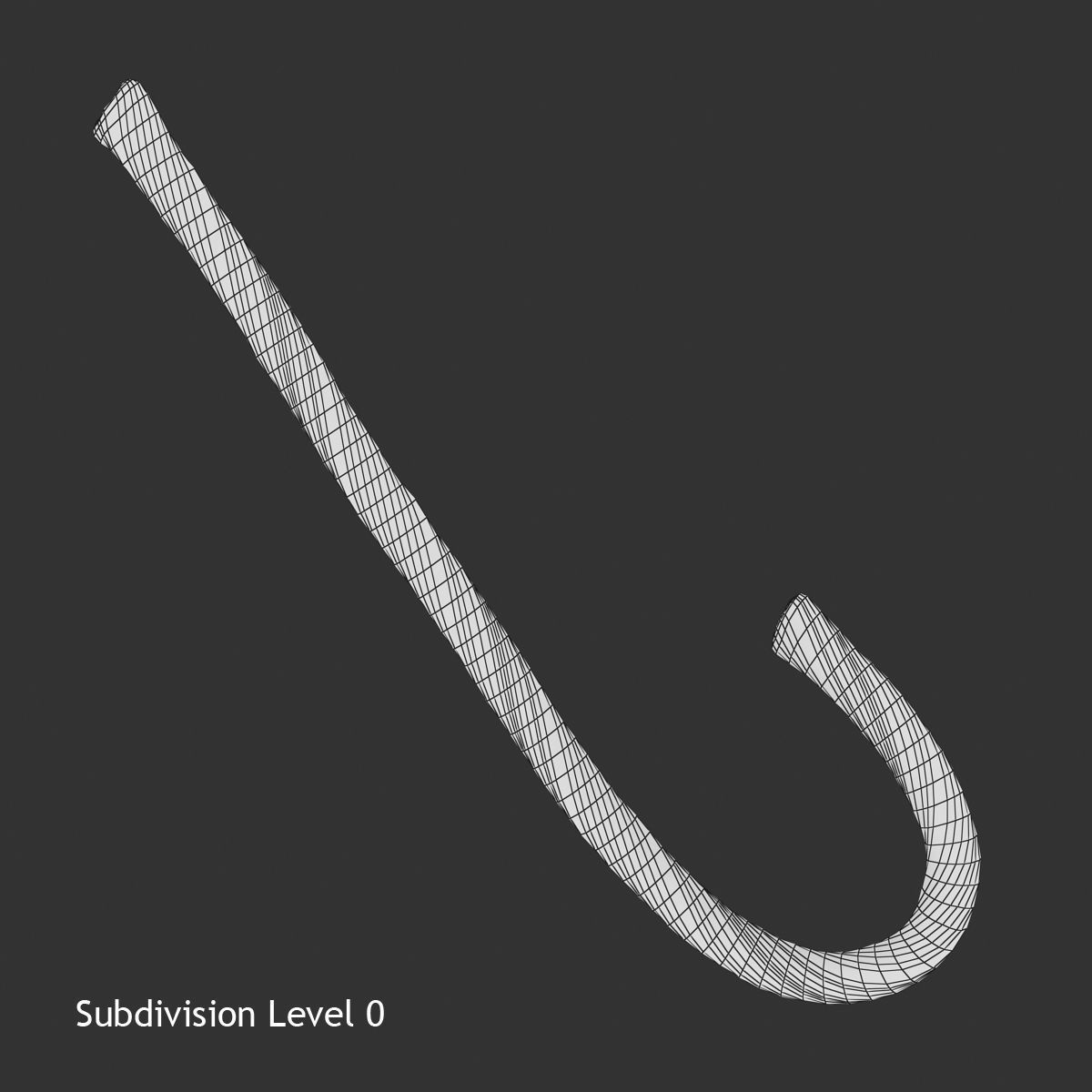 Candy Cane Low-poly 3D model_6