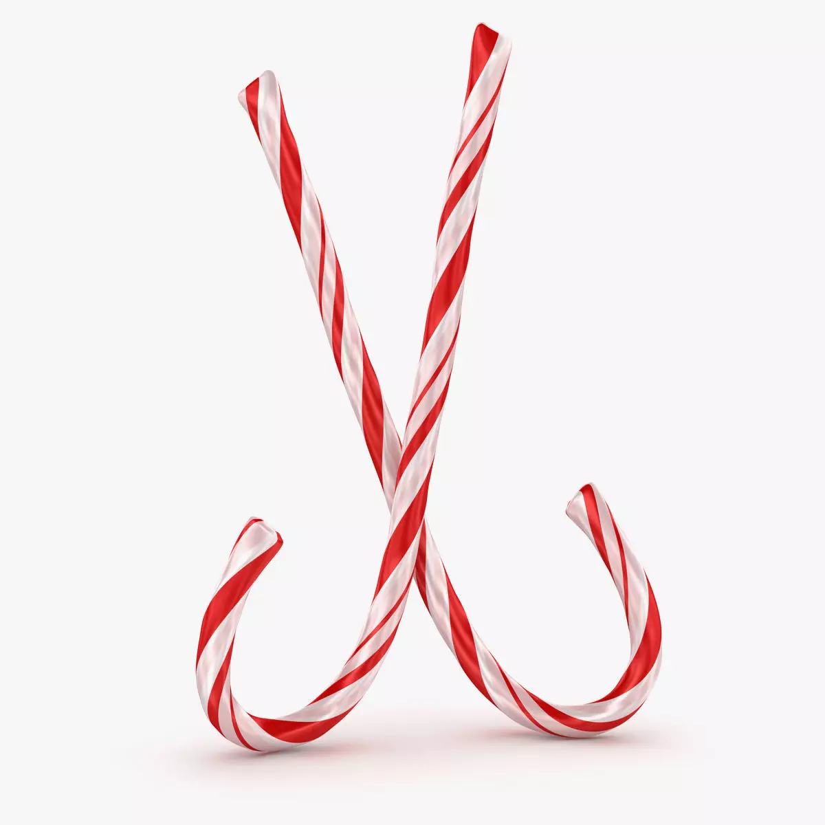 Candy Cane Low-poly 3D model_0