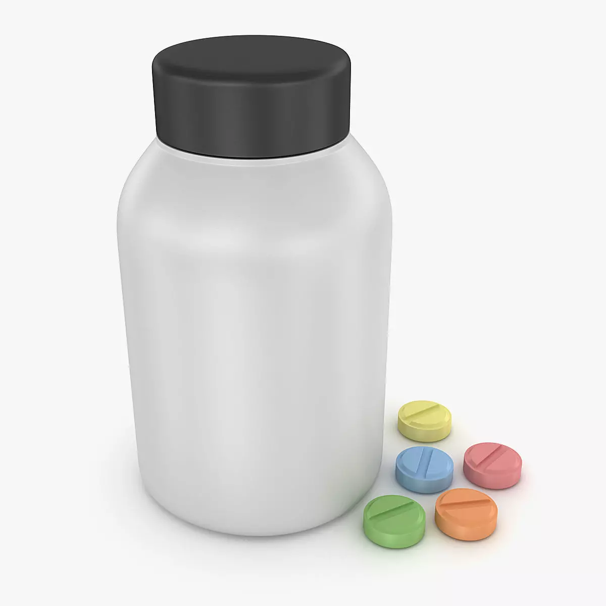 Pill Bottle Low-poly 3D model_0