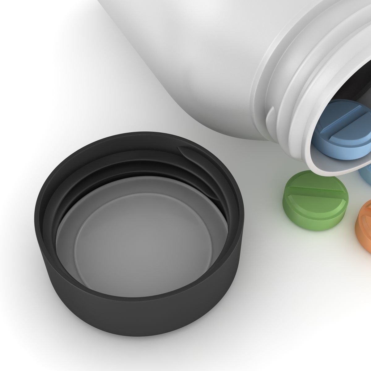 Pill Bottle Low-poly 3D model_3