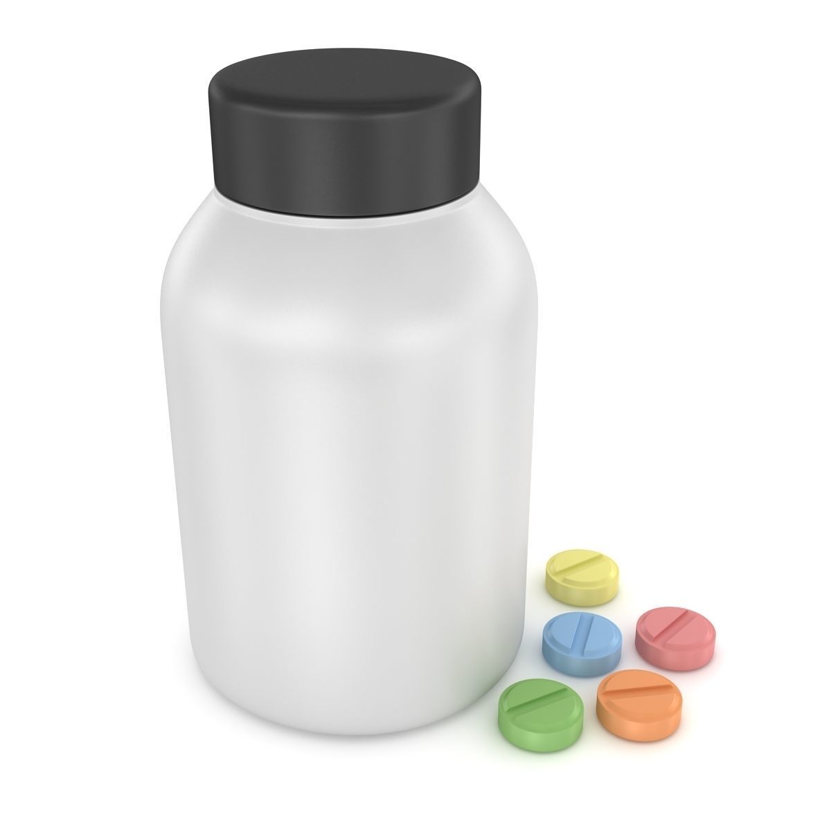 Pill Bottle Low-poly 3D model_5