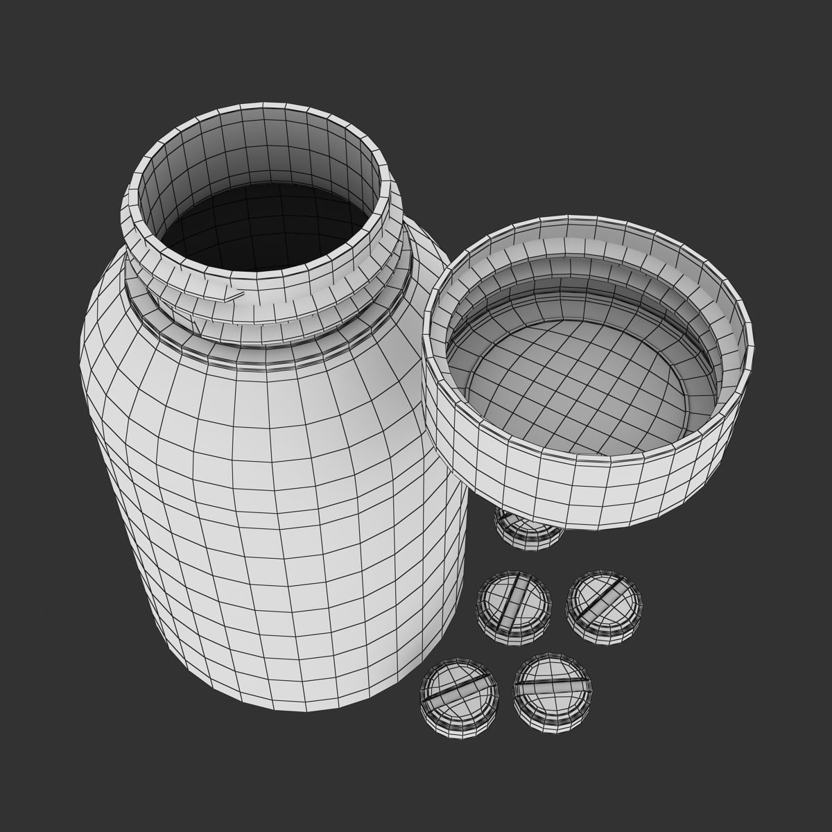 Pill Bottle Low-poly 3D model_8