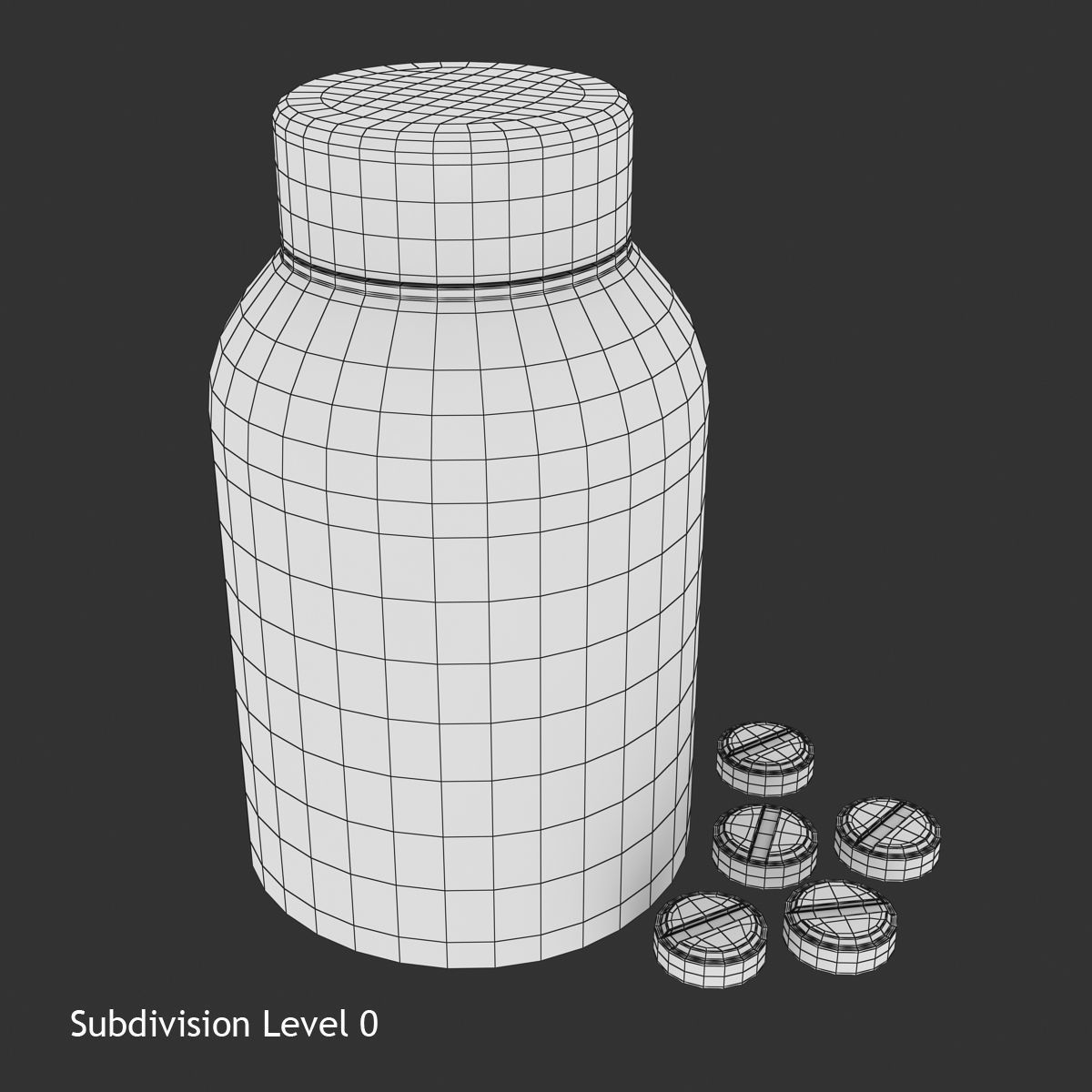 Pill Bottle Low-poly 3D model_6